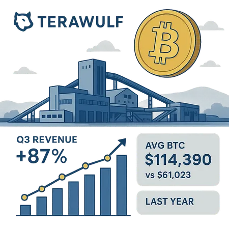 TeraWulf Q3 Revenue Climbs 87% as Bitcoin Nears Double-Year Gain – cover image