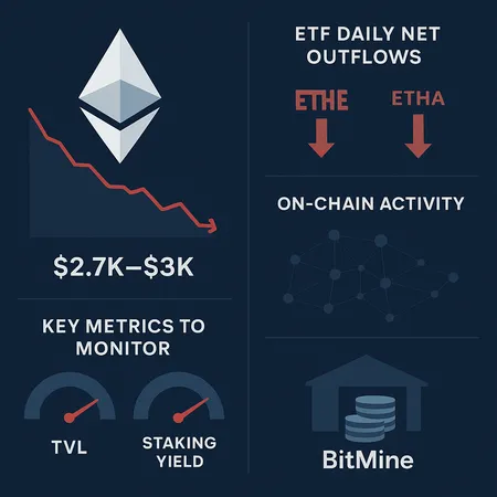 Ethereum Under Strain: ETF Outflows, Soft On‑Chain Activity, and the BitMine Risk – cover image