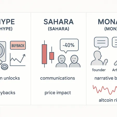 Token Unlocks, Buybacks and Team Communication: Case Studies of HYPE, SAHARA and MON – cover image