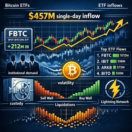 What the $457M Spot Bitcoin ETF Surge Means for Institutional Demand, Price Mechanics and Custody – cover image