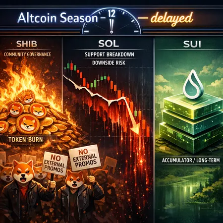 Altcoin Pulse: SHIB Burn Spike, SOL Support Break, and Where SUI Fits in a Delayed Altcoin Season – cover image