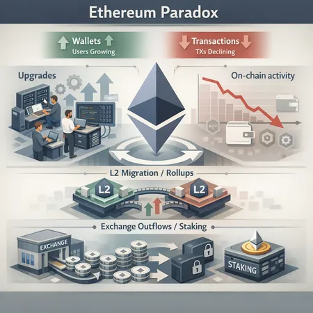 Ethereum’s Paradox: Upgrades vs Falling On‑Chain Activity — Implications for ETH – cover image