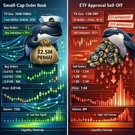 Whales, On‑Chain Flows and Liquidity: Why PENGU Buyers and XRP Sellers Tell Different Stories – cover image