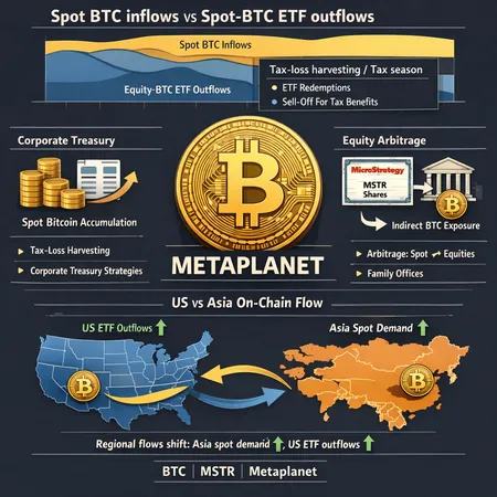 Institutional Bitcoin Accumulation vs ETF Outflows: Metaplanet, MicroStrategy, and Tax-Season Dynamics – cover image