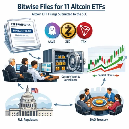 Bitwise’s 11 Altcoin ETF Filings: What AAVE, ZEC and TRX Mean for Institutional Access – cover image