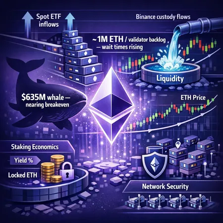 Ethereum Early 2026: Whale Breakeven, Validator Backlog, and ETF Flows – cover image