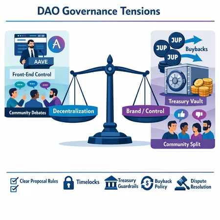 DAO Governance Tensions: Lessons from Aave (AAVE) and Jupiter (JUP) on Decentralization and Tokenomics – cover image