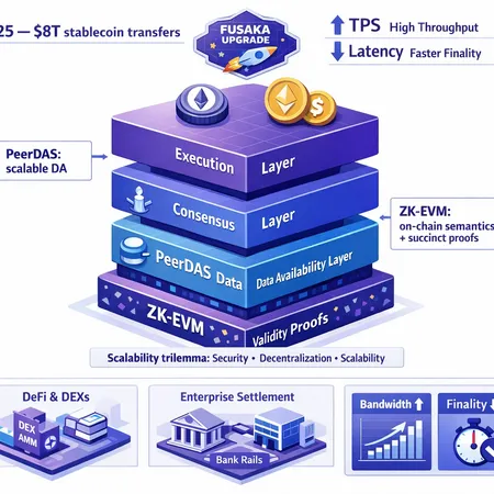 How PeerDAS + ZK‑EVMs and $8T Stablecoin Flows Put Ethereum on Track as a Settlement Layer – cover image
