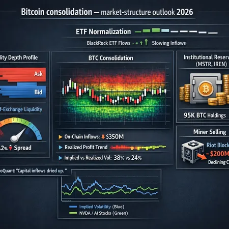 Bitcoin Consolidation in 2026: Liquidity, Institutional Treasuries, Miner Sales and Volatility Risks – cover image