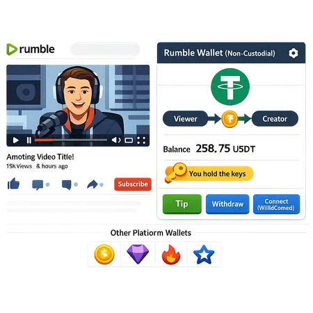 Rumble Wallet with Tether: Noncustodial USDT Payments for Creator Monetization – cover image