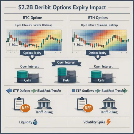 How the $2.2B Deribit Options Expiry and U.S. Macro Risks Are Shaping BTC & ETH Volatility – cover image