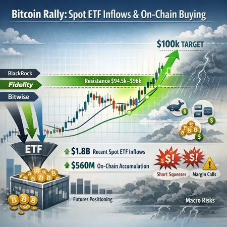Dissecting Bitcoin’s Rally: Spot ETF Inflows, On‑Chain Buying, and the Road to $100K – cover image