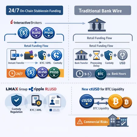 Stablecoins as Native Brokerage Rails: USDC, RLUSD, PYUSD and the 24/7 Funding Shift – cover image