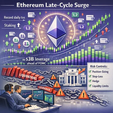 Ethereum's Late‑Cycle Surge: Activity, Staking, and $3B of Leverage Ahead of the FOMC – cover image