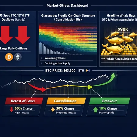 Bitcoin Stress Test: ETF Outflows, Glassnode’s Consolidation Warning, and $90k Whale Accumulation – cover image