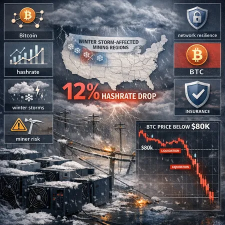 When Storms Take Down Hashrate: How Winter Outages Hit Bitcoin Price and Network Resilience – cover image