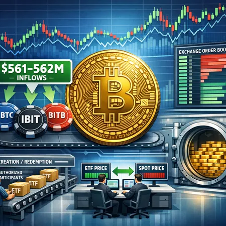 Why US Spot Bitcoin ETFs Logged $561–562M Inflows Amid Volatility — A Trader’s Guide – cover image