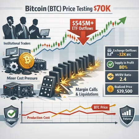 What $545M+ Outflows from US Spot BTC ETFs Mean as Bitcoin Tests $70K – cover image