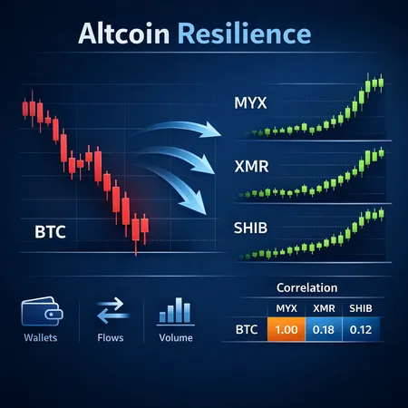 Altcoin Resilience During a BTC Drawdown: MYX, XMR and SHIB Case Studies – cover image