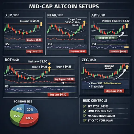 Five Altcoins With the Best Short‑Term Technical Setups: XLM, NEAR, APT, DOT, ZEC – cover image