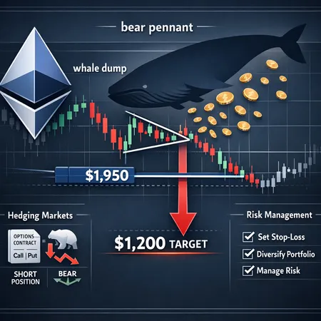 Ethereum Vulnerability After $543M Whale Dump: Bear Pennant, $1,950 Support and Trade Plans – cover image