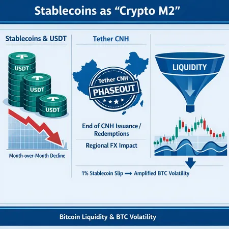 Stablecoin Health and Liquidity Risk: How a 1% Slip and Tether's CNH Phaseout Could Tighten BTC Markets – cover image