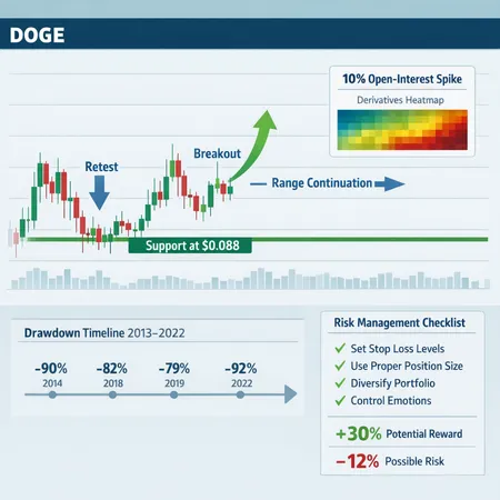 Dogecoin Bullish Signals: Interpreting $0.088 Support, a 10% Open-Interest Spike, and Realistic Trade Plans – cover image