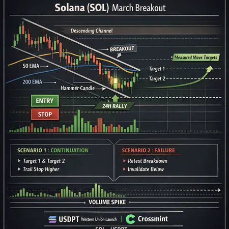 Solana's March Breakout: Technical Triggers, USDPT On‑Chain Catalyst, and Trade Scenarios – cover image