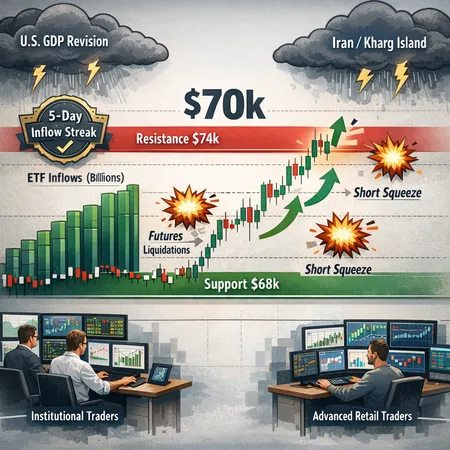 Can ETF Inflows Hold Bitcoin at $70K? Data, Short Squeezes, and Macro Risks – cover image