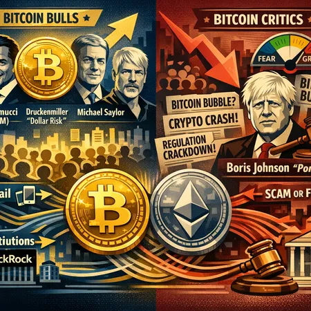 Bull vs. Critic: How High-Profile Voices Shape Bitcoin, Institutional Flows, and Retail Sentiment – cover image