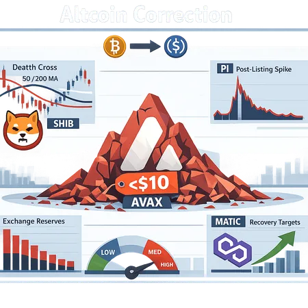 Altcoin Correction: Diagnosing AVAX, SHIB, PI — Causes, Recovery Targets, Trader Playbook – cover image