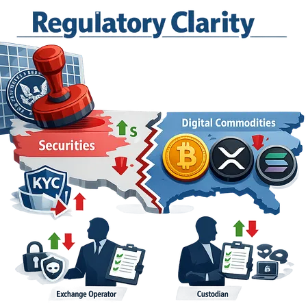 How the SEC’s Crypto ‘Redraw’ Narrows KYC and Frames Bitcoin, XRP, and Solana as Commodities – cover image