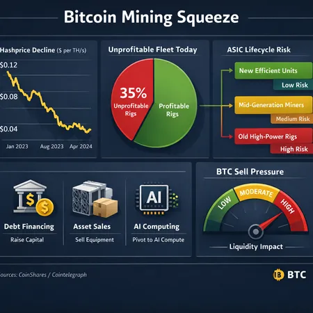 Bitcoin Mining Squeeze: Who's Unprofitable, How Miners Respond, and Risks to BTC Liquidity – cover image