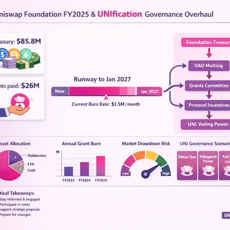 Uniswap Foundation FY2025: $85.8M Treasury, UNIfication Overhaul, Risks & Playbook – cover image