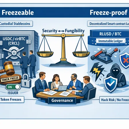 Freezeable vs Freeze‑Proof Stablecoins: Lessons from cirBTC, RLUSD, and Recent Hacks – cover image