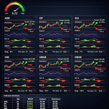 Altcoin Technical Roundup: ARB, OP, SUI, UNI, HBAR — RSI, MACD, Support/Resistance and Rule-Based Trades – cover image