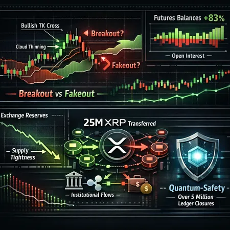 XRP's Derivatives Heat vs. Quiet Spot: 83% Futures Surge, Exchange Drain, Ichimoku Flip – cover image