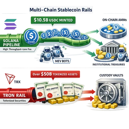 Why Solana Became the Dominant Stablecoin Rail: USDC Flows, DeFi Liquidity and Institutional Rails – cover image